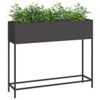 Vaso da Giardino Rialzato Nero 100 x 26 x 82 cm Acciaio