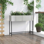 Vaso da Giardino Rialzato Argento 100 x 26 x 82 cm