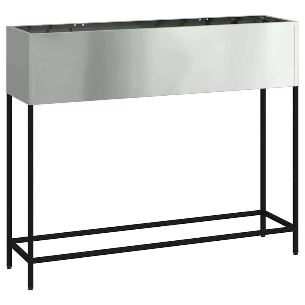 Vaso da Giardino Rialzato Argento 100 x 26 x 82 cm
