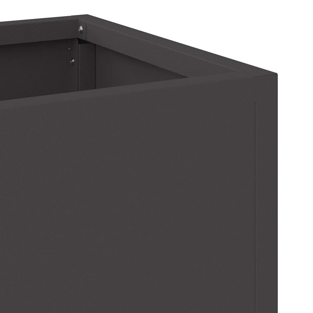 Vaso da Giardino Rialzato Nero 60 x 26 x 45 cm Acciaio
