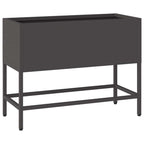 Vaso da Giardino Rialzato Nero 60 x 26 x 45 cm Acciaio
