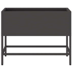 Vaso da Giardino Rialzato Nero 60 x 26 x 45 cm Acciaio
