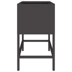 Vaso da Giardino Rialzato Nero 60 x 26 x 45 cm Acciaio