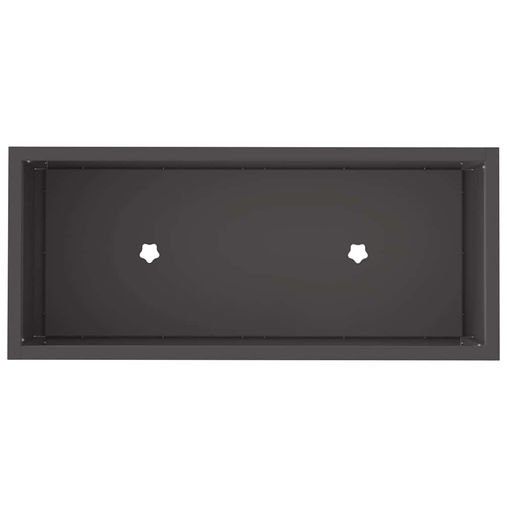 Vaso da Giardino Rialzato Nero 60 x 26 x 45 cm Acciaio
