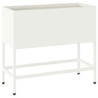 Vaso da Giardino Rialzato Bianco 60 x 26 x 48 cm Acciaio