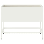 Vaso da Giardino Rialzato Bianco 60 x 26 x 48 cm Acciaio