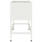Vaso da Giardino Rialzato Bianco 60 x 26 x 48 cm Acciaio