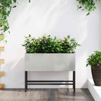 Vaso da Giardino Rialzato Argento 60 x 26 x 45 cm