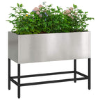 Vaso da Giardino Rialzato Argento 60 x 26 x 45 cm