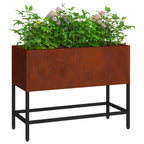 Vaso da Giardino Rialzato Ruggine 60 x 26 x 45 cm