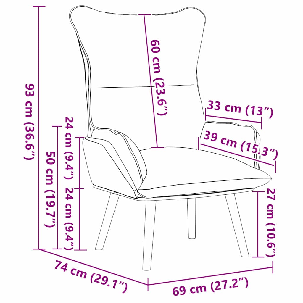poltrona Bianco 69 x 74 x 93 cm Pelle Artificiale