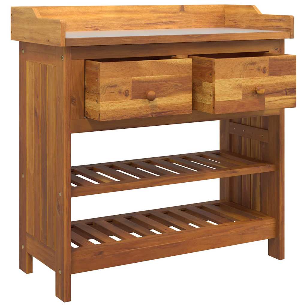 Mobiletto da Giardino con cassetto Naturale 78 x 36,5 x 78cm