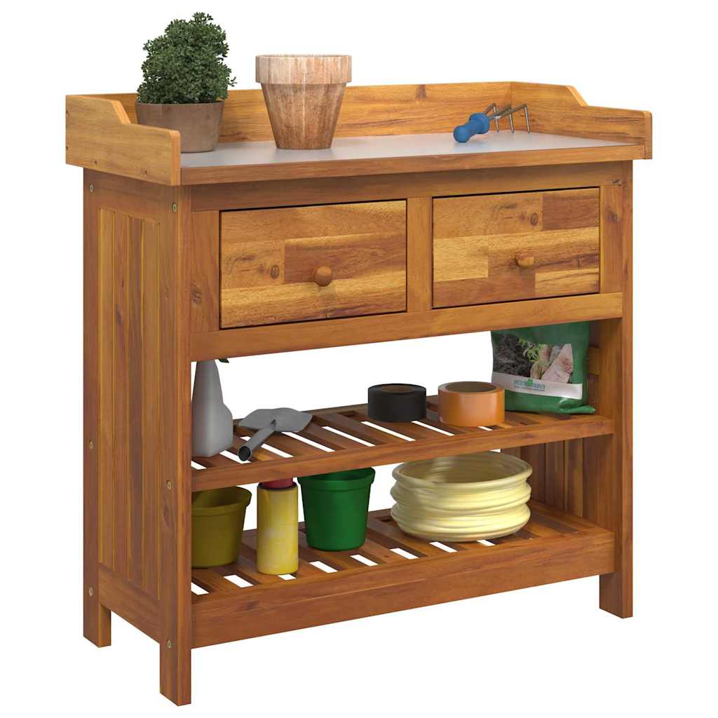 Mobiletto da Giardino con cassetto Naturale 78 x 36,5 x 78cm