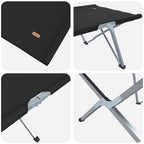Letto da campeggio pieghevole 2 pcs Nero 194 x 62,5 x 42,5 cm