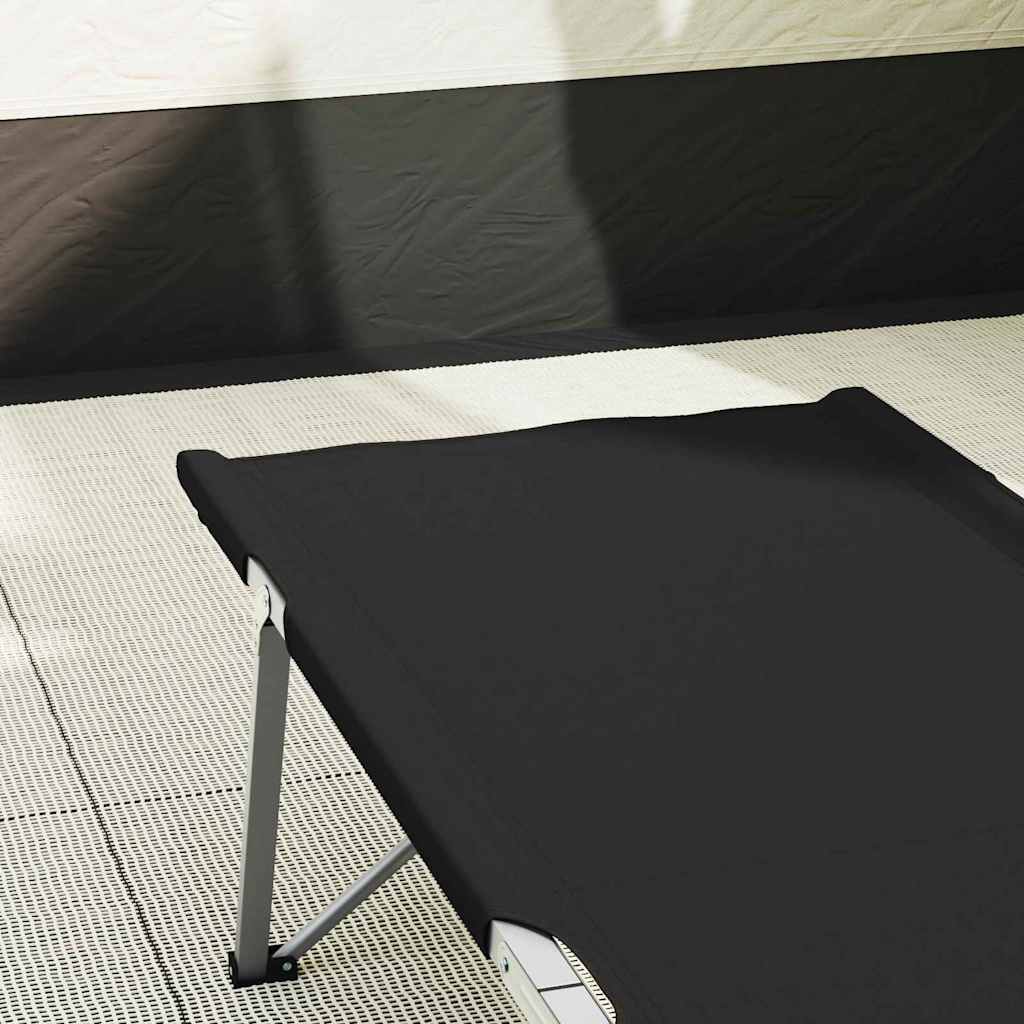 Letto da campeggio pieghevole 2 pcs Nero 194 x 62,5 x 42,5 cm