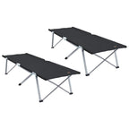 Letto da campeggio pieghevole 2 pcs Nero 194 x 62,5 x 42,5 cm