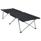 Letto da campeggio pieghevole 2 pcs Nero 194 x 62,5 x 42,5 cm