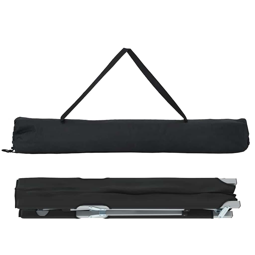 Letto da campeggio pieghevole 2 pcs Nero 194 x 62,5 x 42,5 cm
