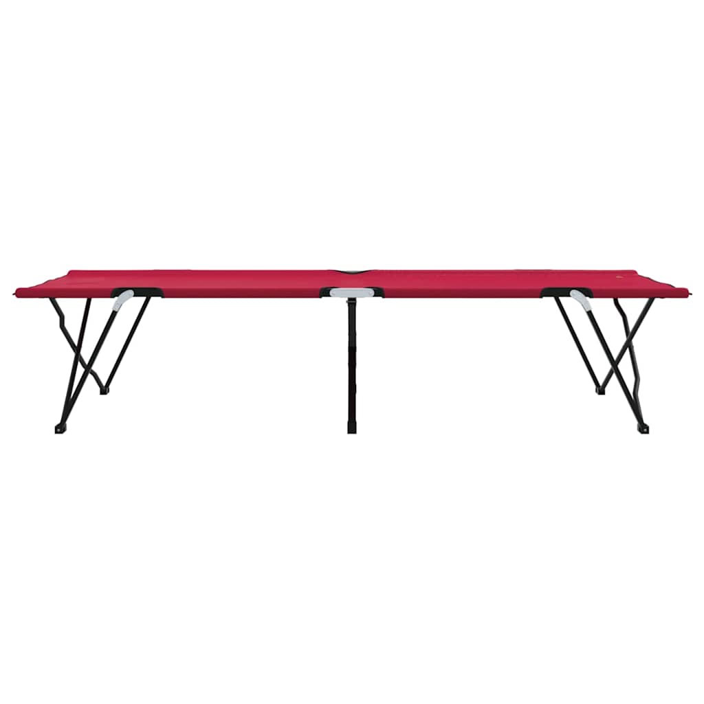 Letto da campeggio pieghevole Rosso 206 x 76 x 74 cm