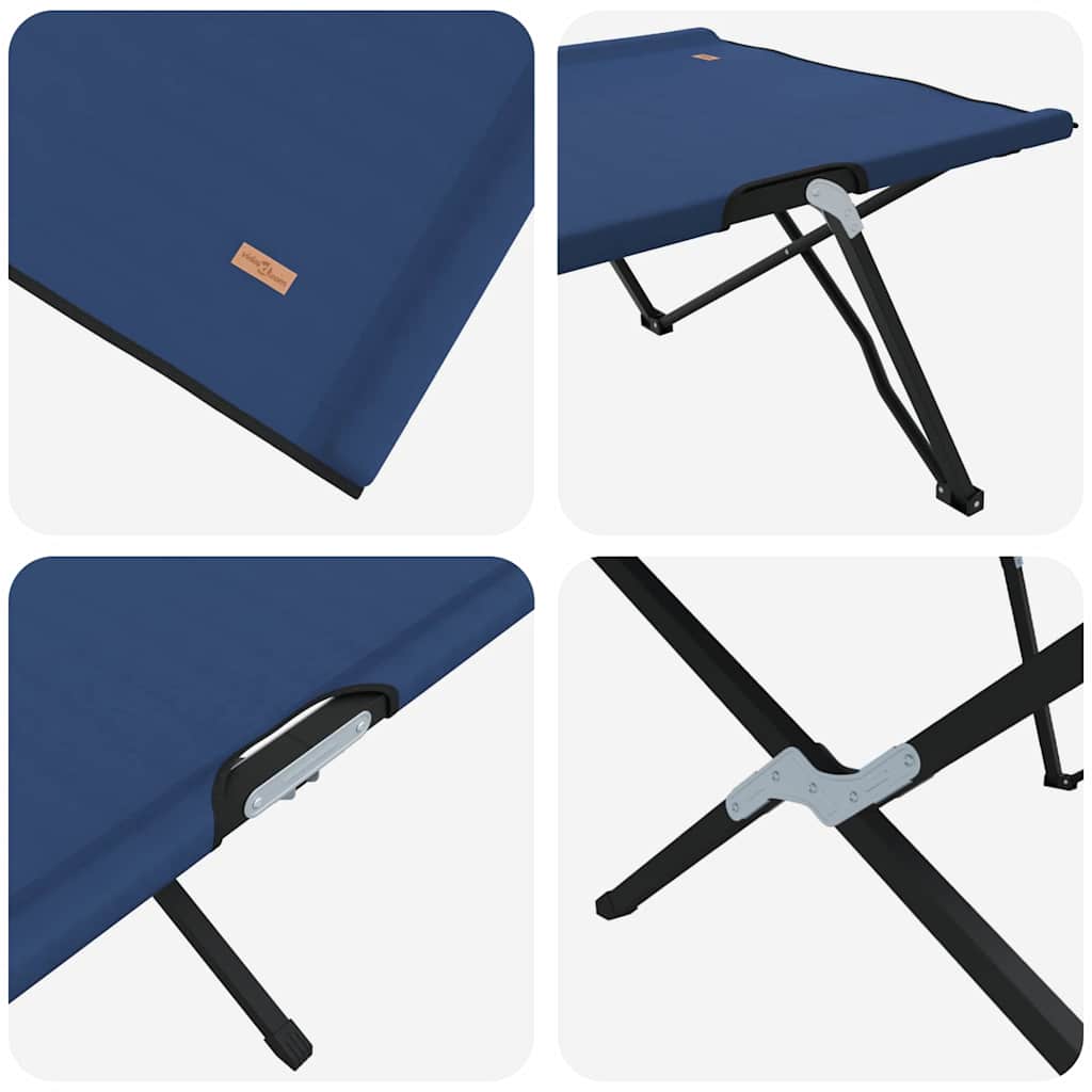 Letto da campeggio pieghevole 2 pcs Blu 206 x 76 x 74 cm