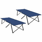 Letto da campeggio pieghevole 2 pcs Blu 206 x 76 x 74 cm
