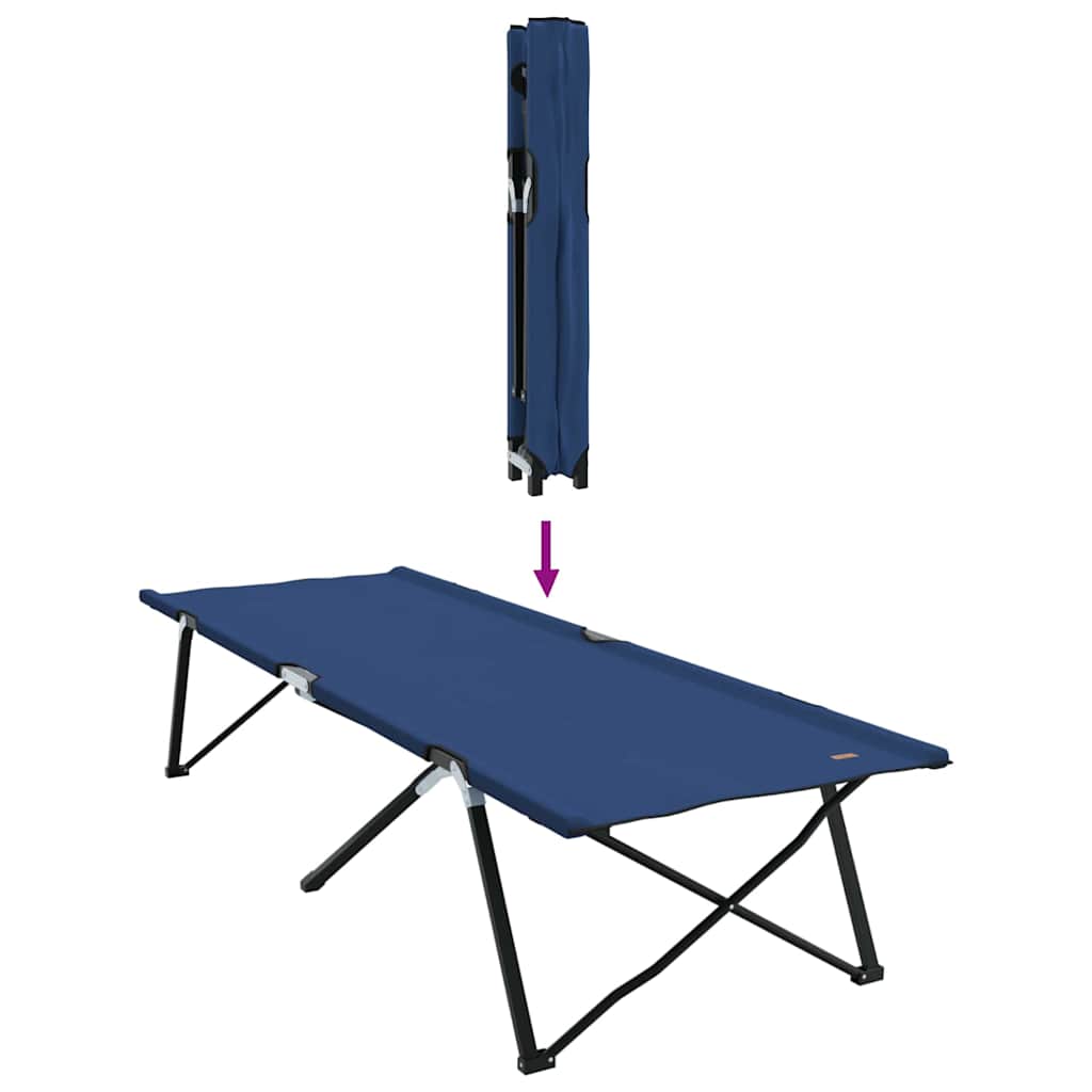 Letto da campeggio pieghevole 2 pcs Blu 206 x 76 x 74 cm