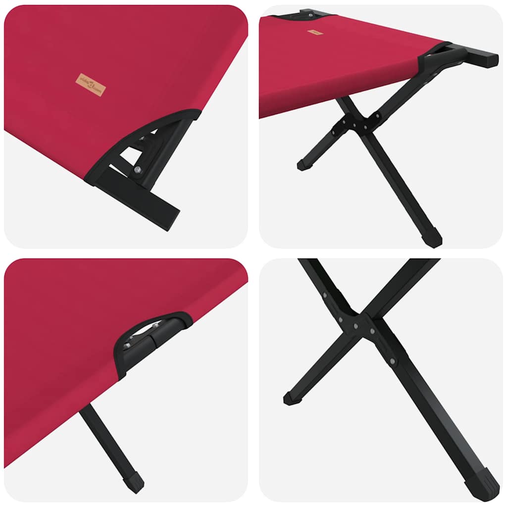 Letto da campeggio pieghevole 2 pcs Rosso 210 x 80 x 46 cm