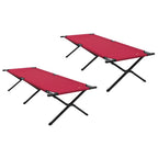 Letto da campeggio pieghevole 2 pcs Rosso 210 x 80 x 46 cm