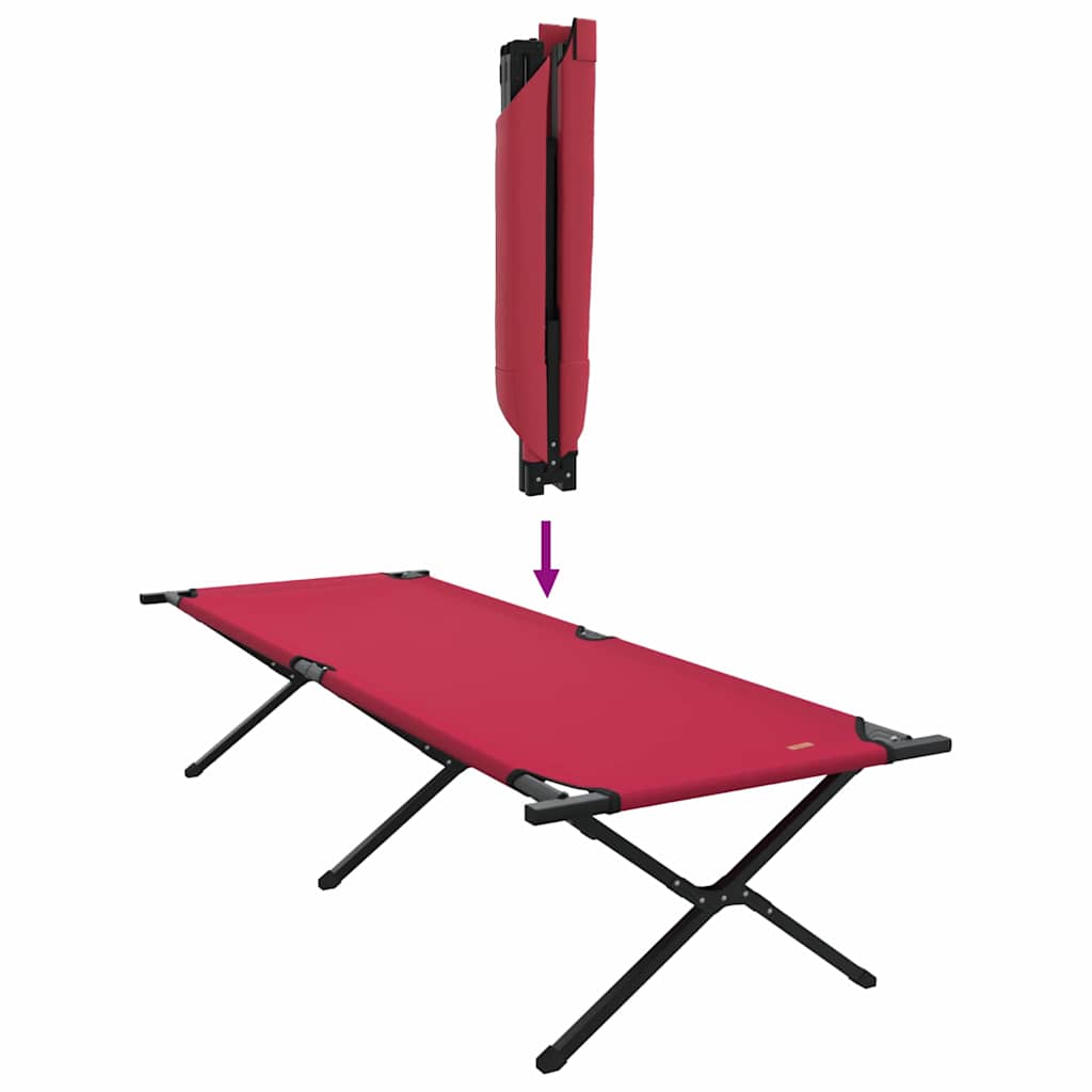 Letto da campeggio pieghevole 2 pcs Rosso 210 x 80 x 46 cm