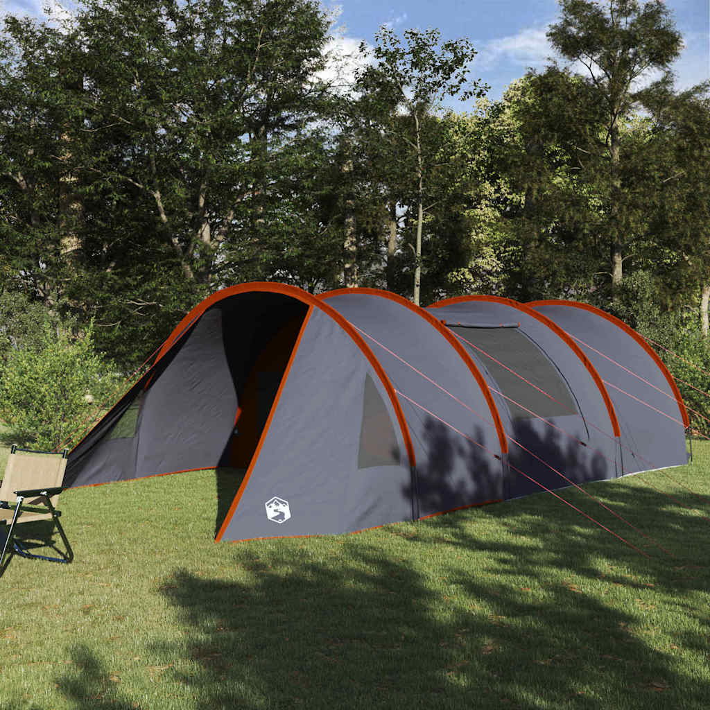 Tenda Tunnel per 5 Persone con tetto Grigio e arancione