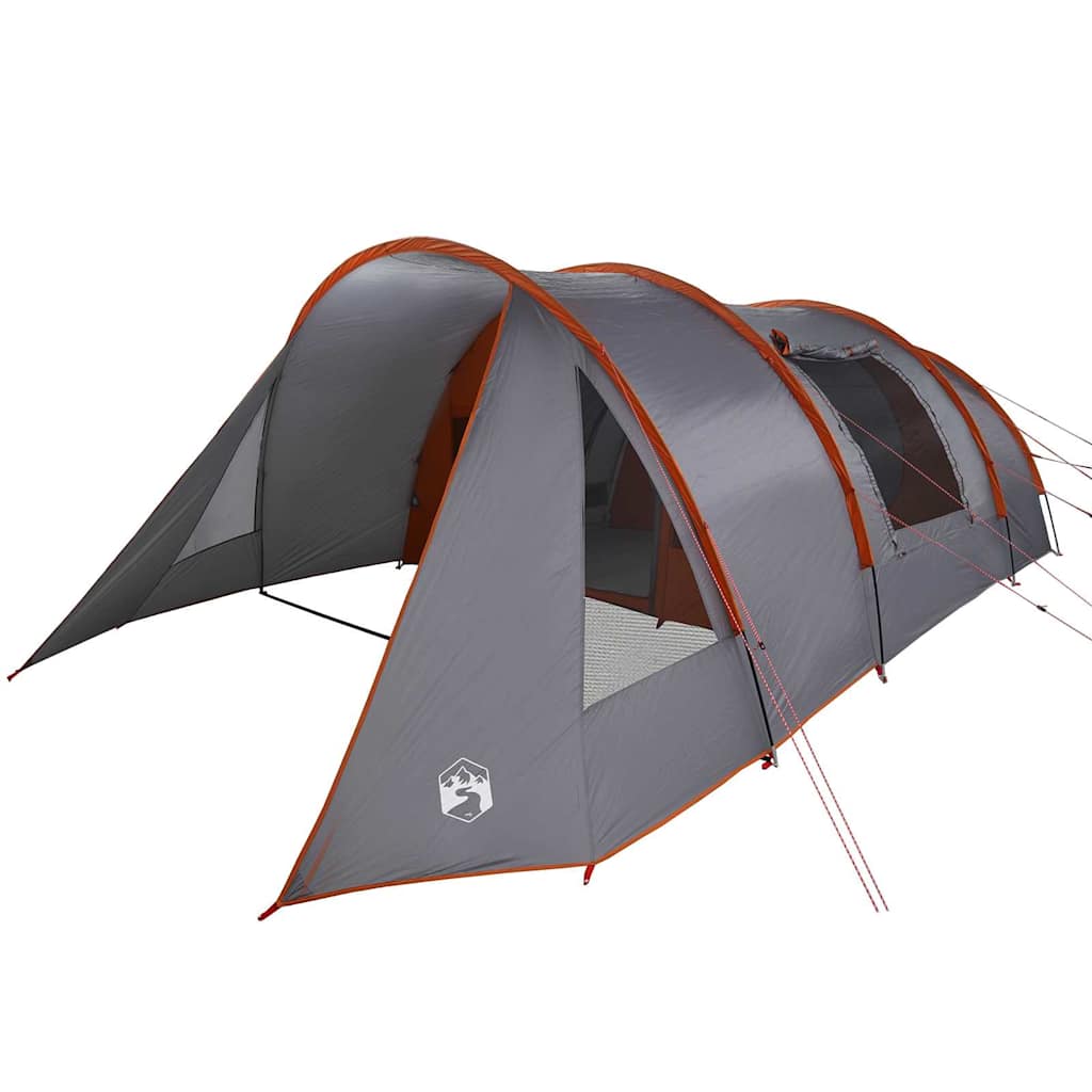 Tenda Tunnel per 5 Persone con tetto Grigio e arancione