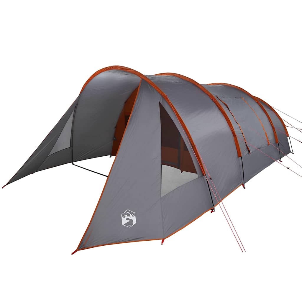 Tenda Tunnel per 5 Persone con tetto Grigio e arancione