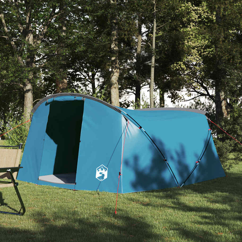 Tenda tunnel per 4 persone Blu e Grigio 318 x 275 x 140 cm