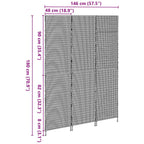 Divider per stanze Nero 146 x 180 cm polyrattan