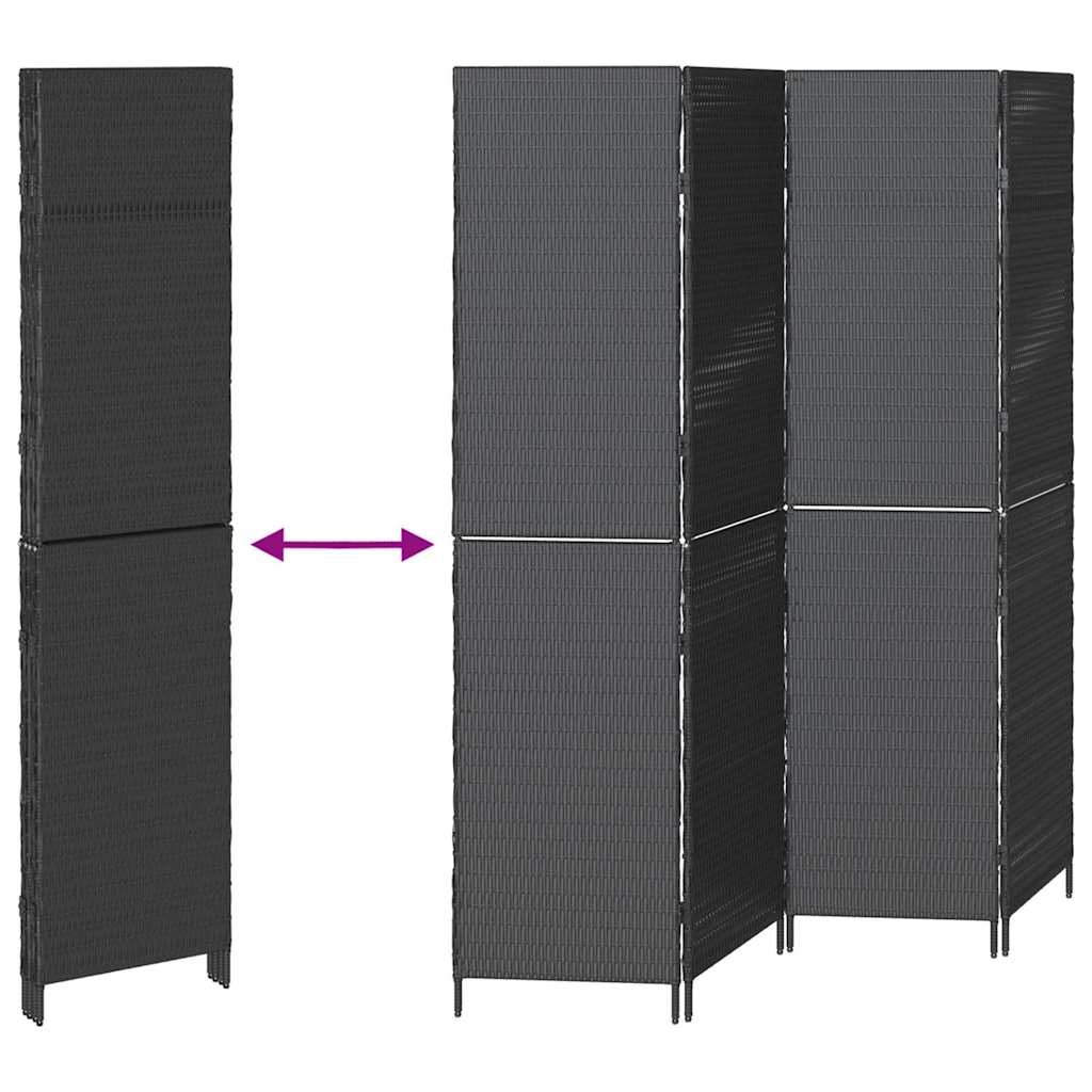 Divider per stanze Nero 195 x 180 cm polyrattan