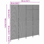 Divider per stanze Nero 195 x 180 cm polyrattan