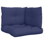 Cuscini per Pallet 3 pz Blu Marino in Tessuto Oxford
