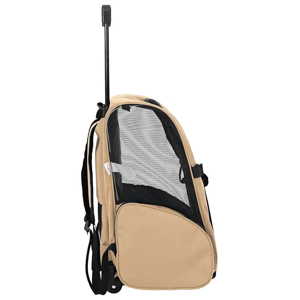 Carrello per Animali 3 in 1 Design Sabbia 48x32x(57-106) cm Tessuto Oxford