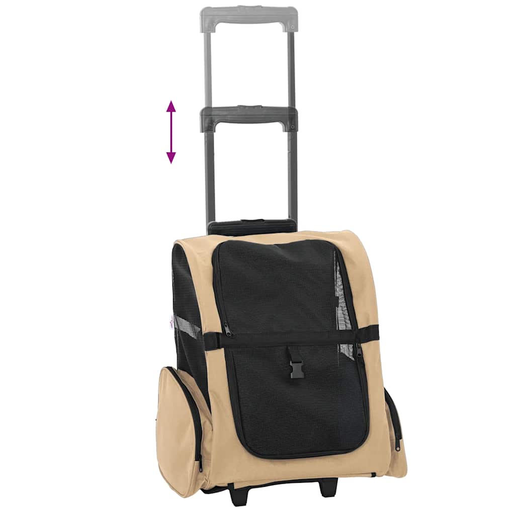 Carrello per Animali 3 in 1 Design Sabbia 48x32x(57-106) cm Tessuto Oxford