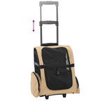 Carrello per Animali 3 in 1 Design Sabbia 48x32x(57-106) cm Tessuto Oxford