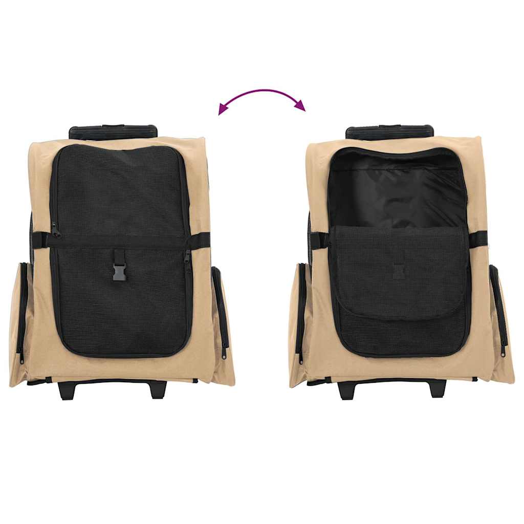 Carrello per Animali 3 in 1 Design Sabbia 48x32x(57-106) cm Tessuto Oxford
