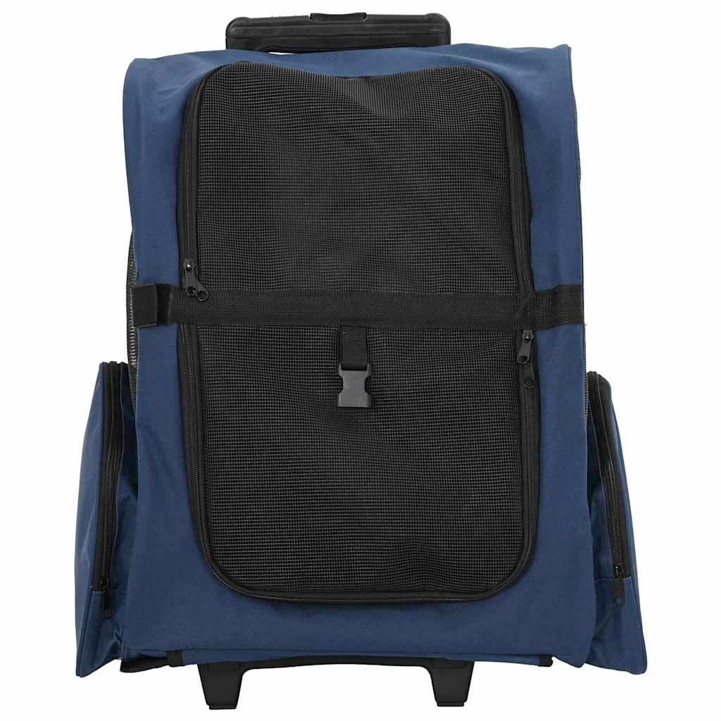 Carrello per animali domestici 3 in 1 Design Blu 48x32x(57-106) cm Tessuto Oxford