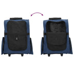 Carrello per animali domestici 3 in 1 Design Blu 48x32x(57-106) cm Tessuto Oxford