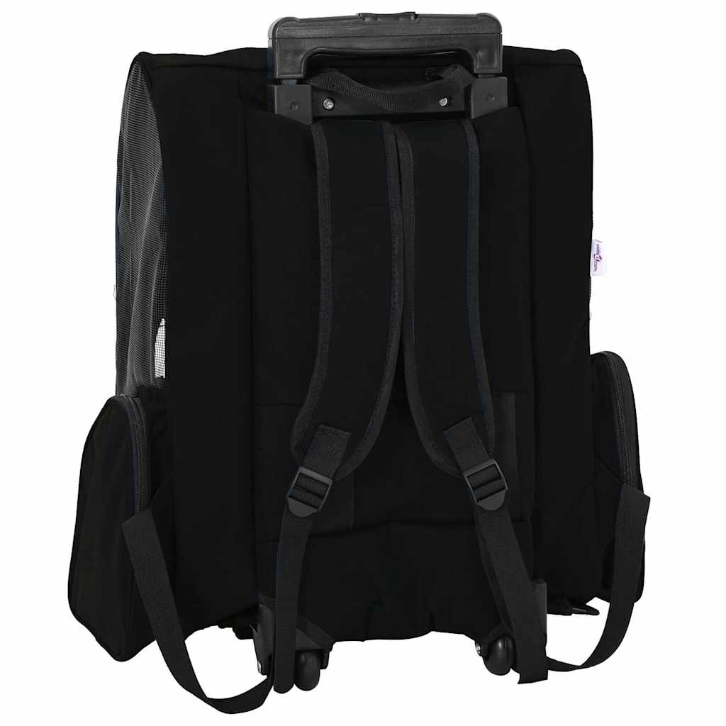 Carrello per Animali 3 in 1 Design Nero 48x32x(57-106) cm Tessuto Oxford