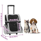 Carrello per animali domestici 3 in 1 design grigio 48x32x(57-106) cm tessuto Oxford