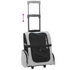 Carrello per animali domestici 3 in 1 design grigio 48x32x(57-106) cm tessuto Oxford