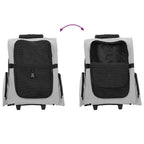 Carrello per animali domestici 3 in 1 design grigio 48x32x(57-106) cm tessuto Oxford