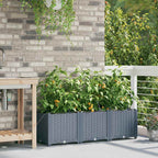 Vaso da giardino 3 pcs Grigio Chiaro 120 x 40 x 37,5 cm