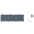 Vaso da giardino 3 pcs Grigio Chiaro 120 x 40 x 37,5 cm
