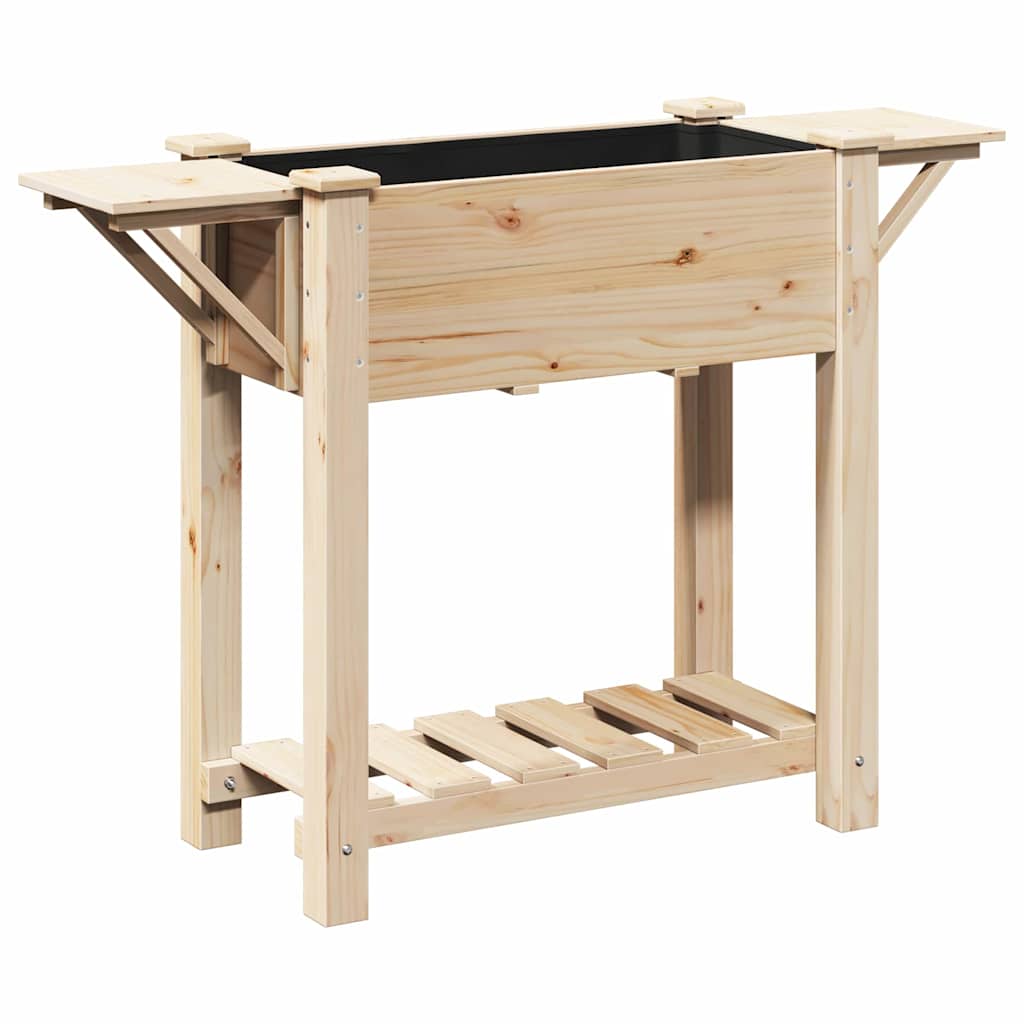 Vaso da giardino con lo scaffale Beige 111 x 37 x 76,5 cm